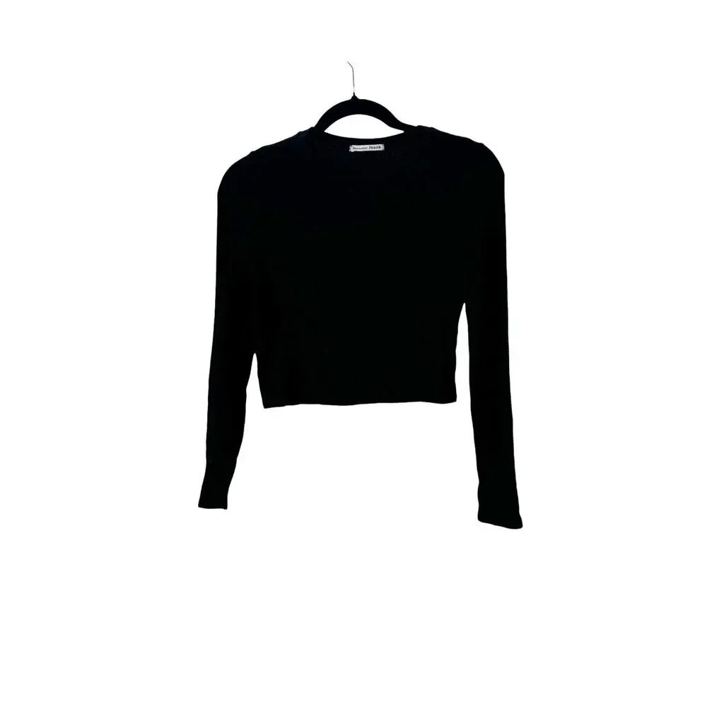 Reformation Jeans Women's Knit Long Sleeves Top Black Size S NWOT